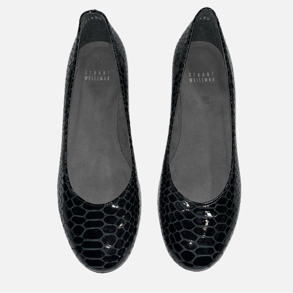 Stuart Weitzman / Snake Embossed Patent Leather P… - image 3